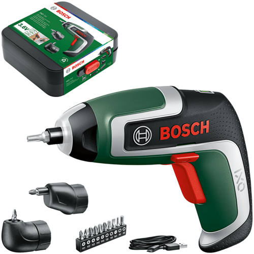 Load image into Gallery viewer, Bosch groen ixo 7 accu schroevendraaier | 3,6 v | 2,0 ah | 5,5 nm | incl. 2 adapters + 10-delige bitset | in opbergbox 06039e0001