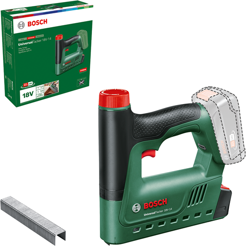 ギャラリービューアに画像をロードする, Bosch groen bosch universaltacker 18v-14 accu tacker - zonder 18 v accu en lader - incl. 1000 nietjes