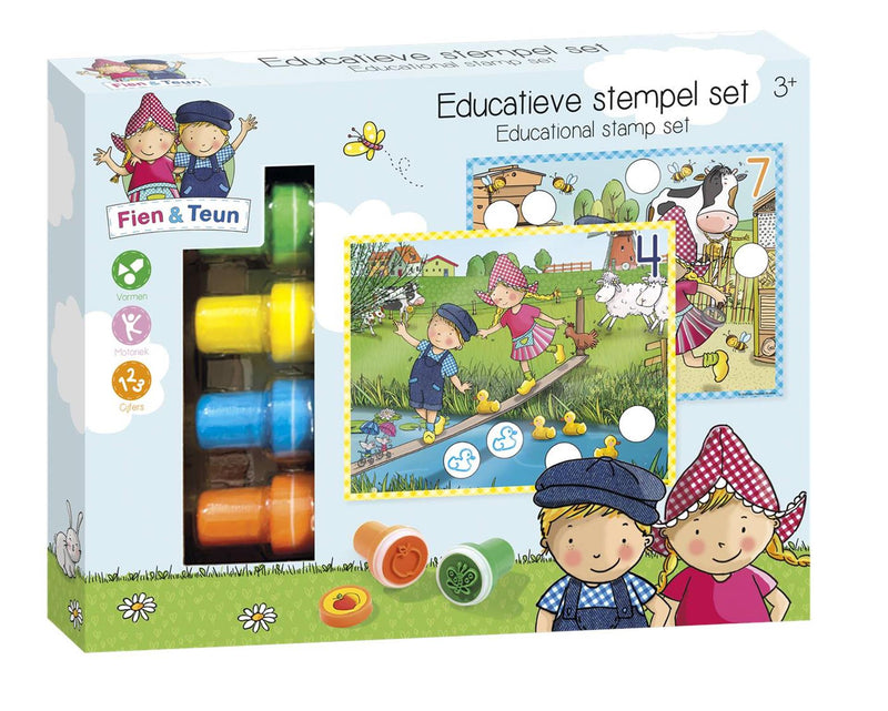 ギャラリービューアに画像をロードする, Fien teun creatieve stempelset, stempels en gekleurde kaarten - creatief, educatief speelgoed - boerderij speelgoed - vanaf 3 jaar - bambolino toys