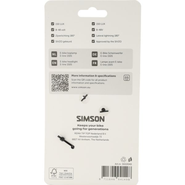 Load image into Gallery viewer, Simson koplamp aurora e-line 150s