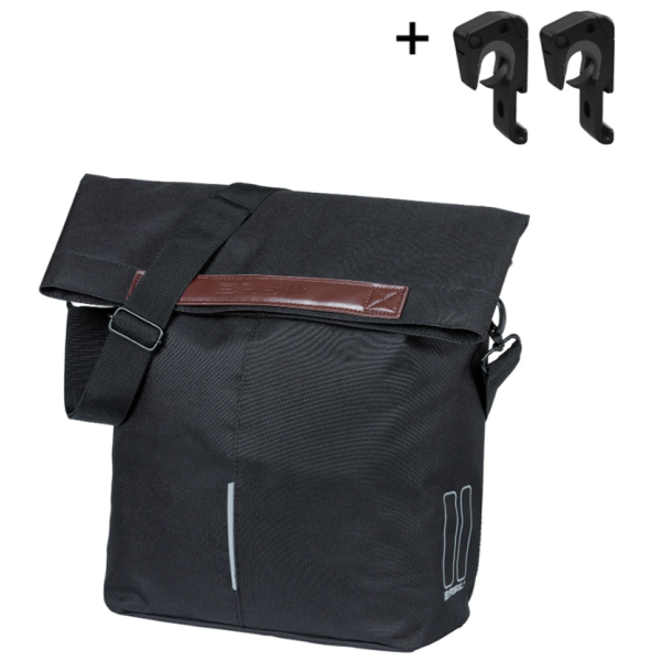 Afbeelding laden in galerijviewer, Basil fietsshopper city mik hooks 14-16l 13 x 29 x 31 cm - zwart