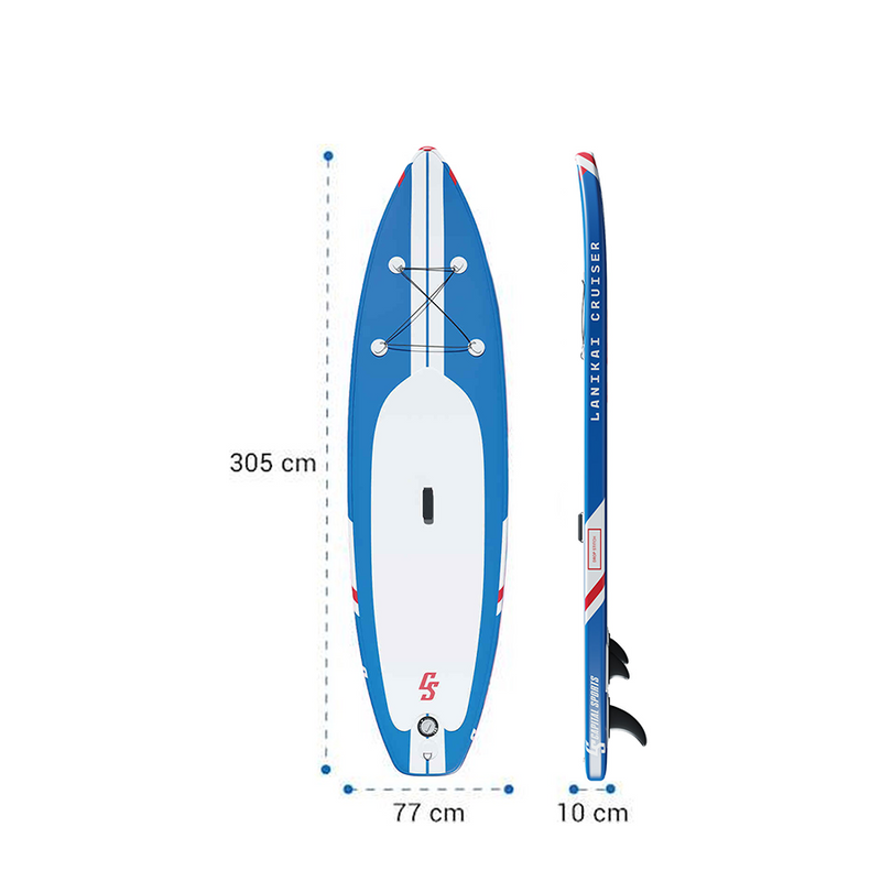 Afbeelding laden in galerijviewer, Abi capital sports sup board lanikai cruiser 9'8 blue stripes