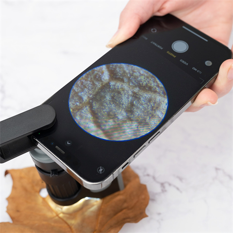 Load image into Gallery viewer, Carson handmicroscoop mm-350 microbrite plus 60-120x met smartphone adapter