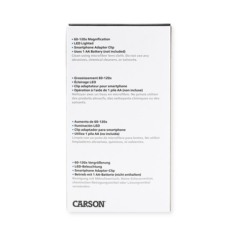 Load image into Gallery viewer, Carson handmicroscoop mm-350 microbrite plus 60-120x met smartphone adapter