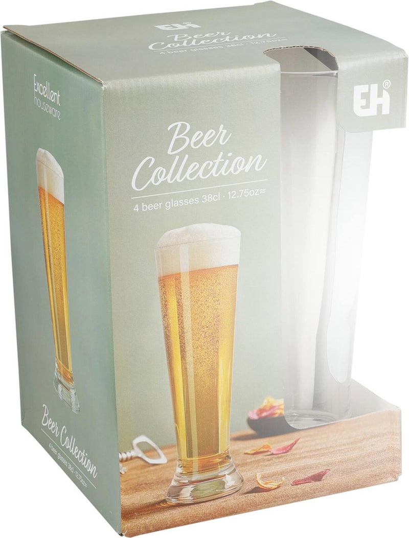 Load image into Gallery viewer, Excellent houseware bierglazenset 4-delig 380ml ø7xh20,5cm