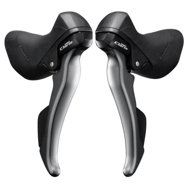 Afbeelding laden in galerijviewer, Shimano verstellerset met remhendels 2 x 8 speed claris st-r2000 - grijs zwart