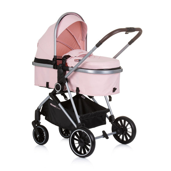 Load image into Gallery viewer, Chipolino aura opvouwbare 3-in-1 kinderwagen met luiertas roze