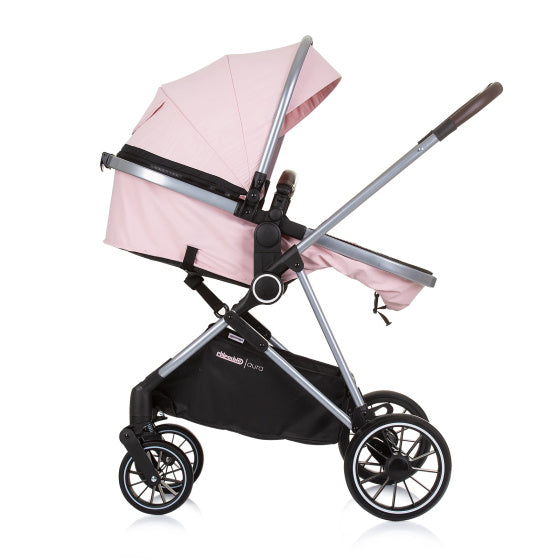 Load image into Gallery viewer, Chipolino aura opvouwbare 3-in-1 kinderwagen met luiertas roze