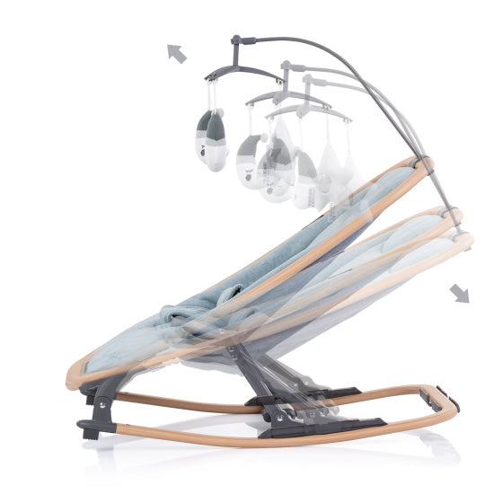 Load image into Gallery viewer, Chipolino Velvet Opvouwbare Wipstoel met Mobiel Sky Wood