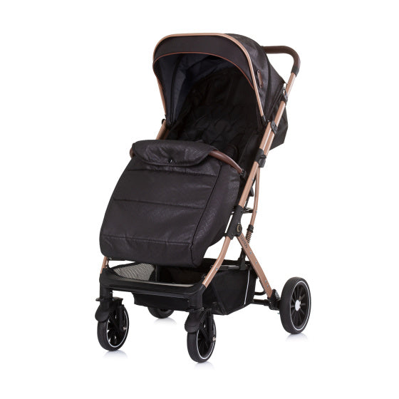 Load image into Gallery viewer, Chipolino combo opvouwbare buggy met voetenhoes obsidian gold zwart