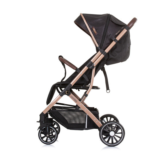 Load image into Gallery viewer, Chipolino combo opvouwbare buggy met voetenhoes obsidian gold zwart