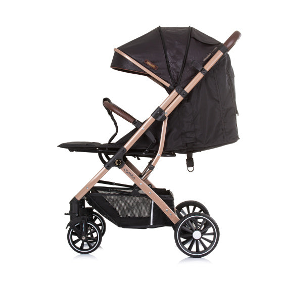 Load image into Gallery viewer, Chipolino combo opvouwbare buggy met voetenhoes obsidian gold zwart