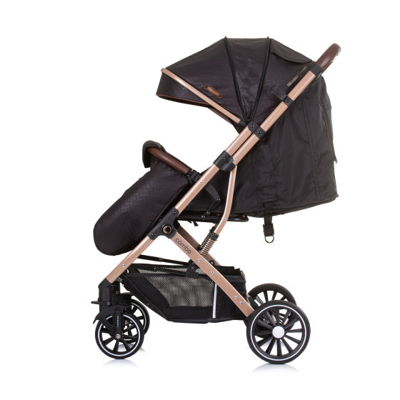 Load image into Gallery viewer, Chipolino combo opvouwbare buggy met voetenhoes obsidian gold zwart