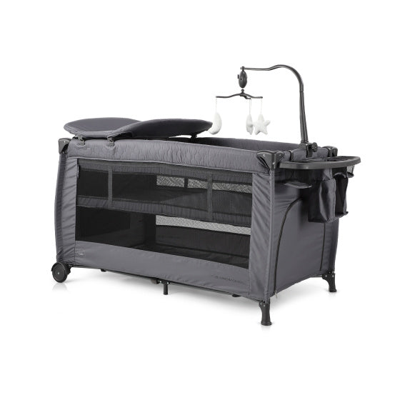 Load image into Gallery viewer, Chipolino Bella Opvouwbaar Campingbedje met Aankleedkussen Granite