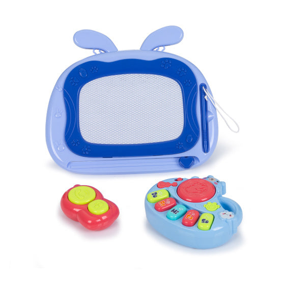 Load image into Gallery viewer, Chipolino Funny Game Loopwagen met Piano, Telefoon Tekenbord Blauw