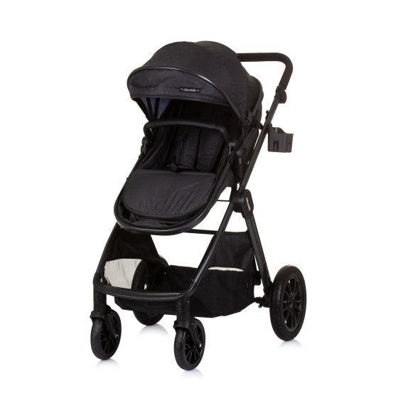 Load image into Gallery viewer, Chipolino harmony opvouwbare 3-in-1 kinderwagen met luiertas granite antraciet