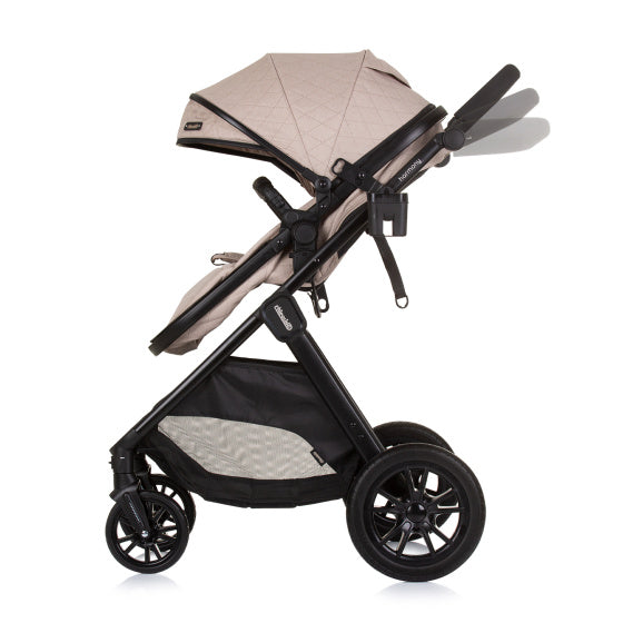 Load image into Gallery viewer, Chipolino Harmony Opvouwbare 3-in-1 Kinderwagen met Luiertas Macadamia Beige Zwart