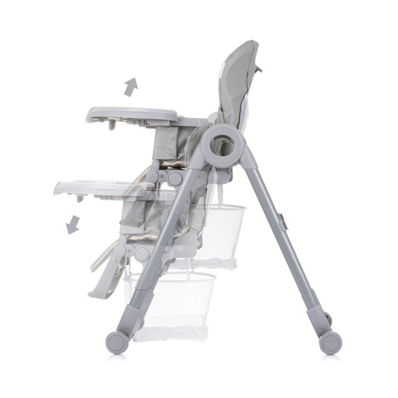 Load image into Gallery viewer, Chipolino Chef Kinderstoel met Eetblad Zitkussen Pure Grey