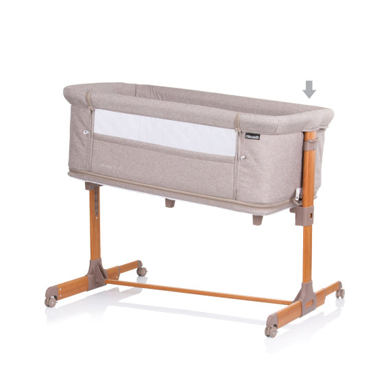 Load image into Gallery viewer, Chipolino Mommy 'N Me Co-sleeper Box Beige Wood