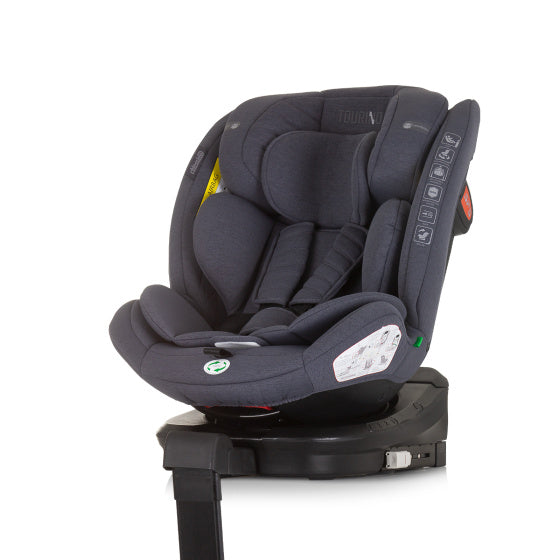 Load image into Gallery viewer, Chipolino tourino autostoel i-size 40-150 cm isofix 360° granite donkergrijs