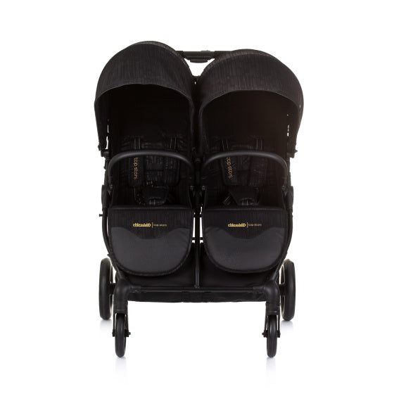 Load image into Gallery viewer, Chipolino top opvouwbare buggy voor 2 obsidian zwart