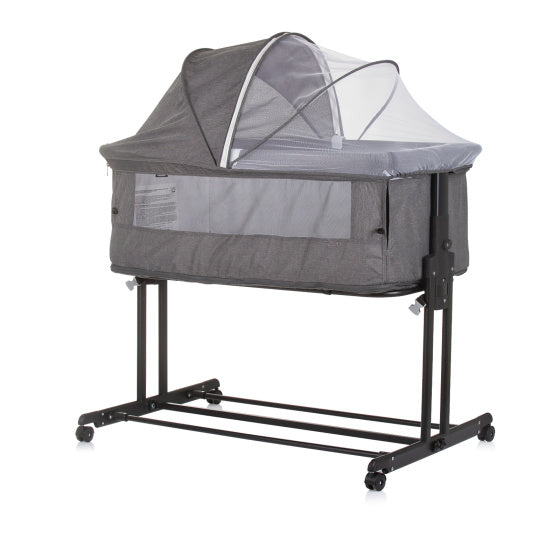 Load image into Gallery viewer, Chipolino zen co-sleeper box met klamboe granite grijs