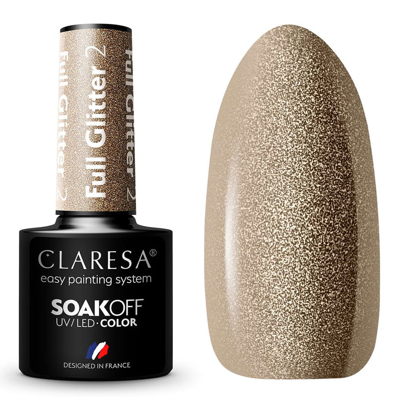 Load image into Gallery viewer, Claresa uv led gellak 5ml full glitter 2 bronze