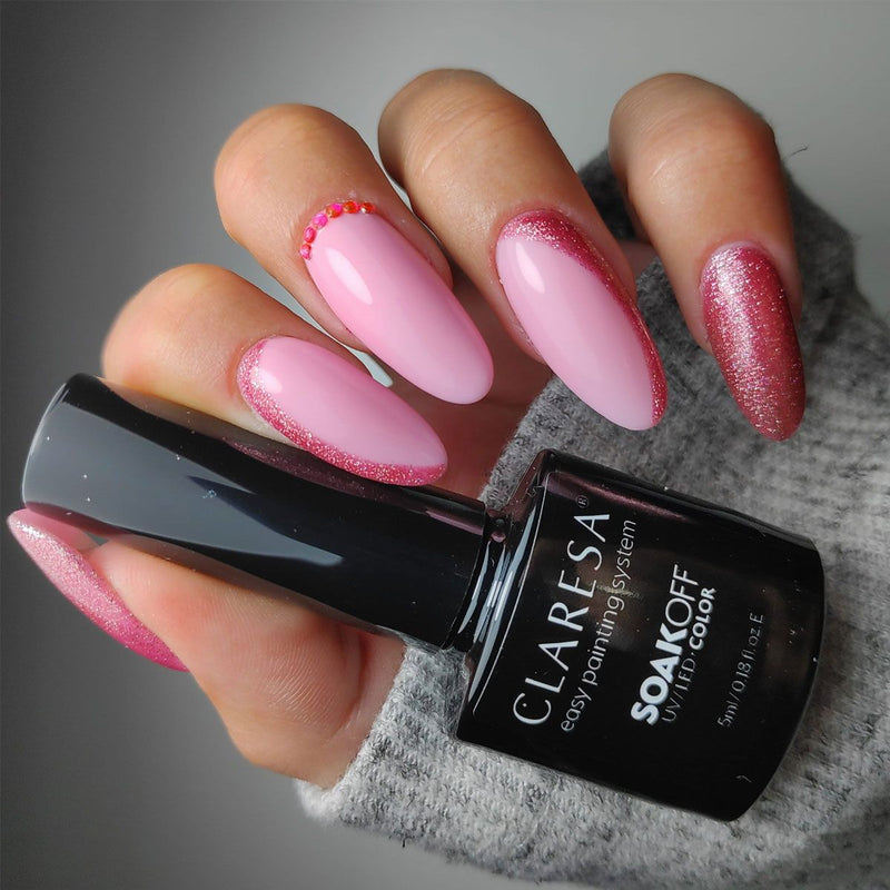 Load image into Gallery viewer, Claresa uv led gellak 5ml full glitter 5 warm pink