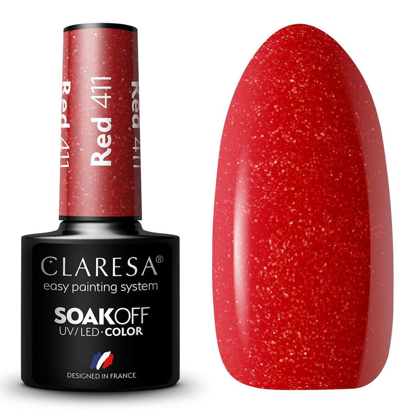 Afbeelding laden in galerijviewer, Claresa uv led gellak 5ml red 411 sunny garden