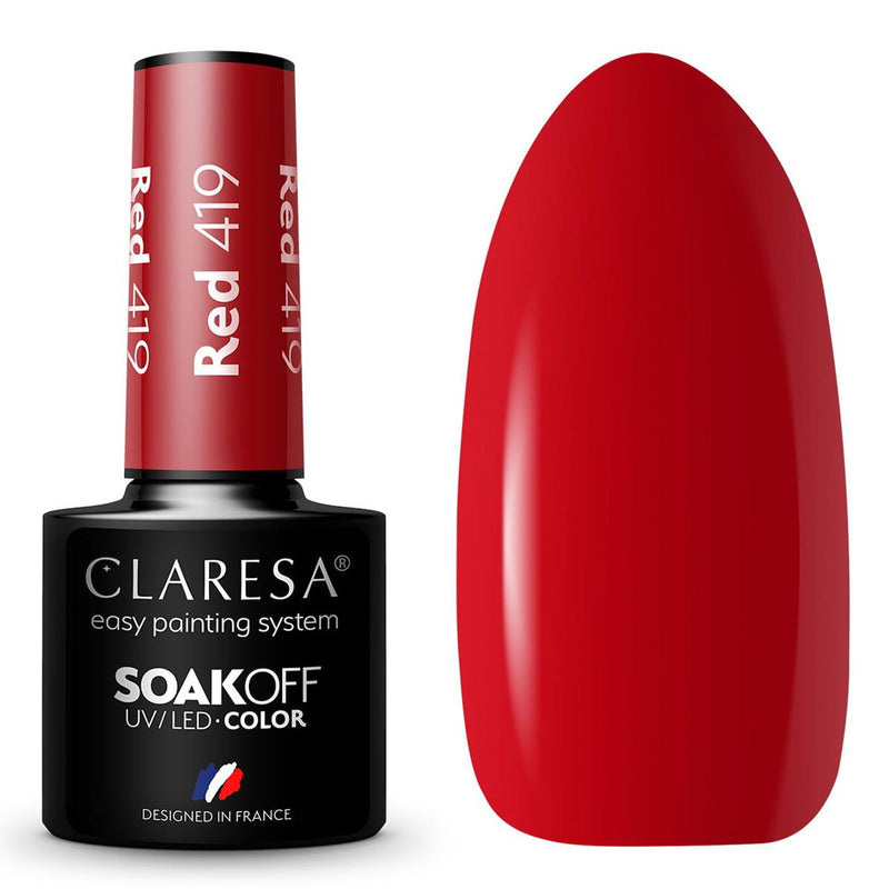 Afbeelding laden in galerijviewer, Claresa uv led gellak 5ml red 419 warm feelings