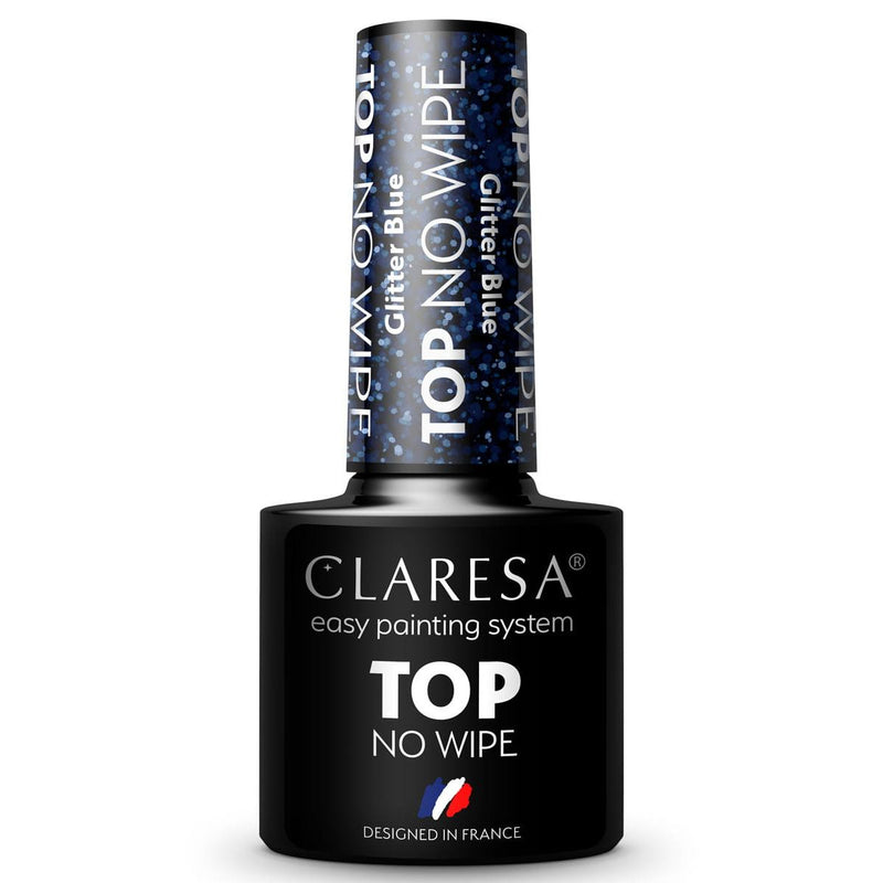 Load image into Gallery viewer, Claresa top coat no wipe glitter blue 5ml
