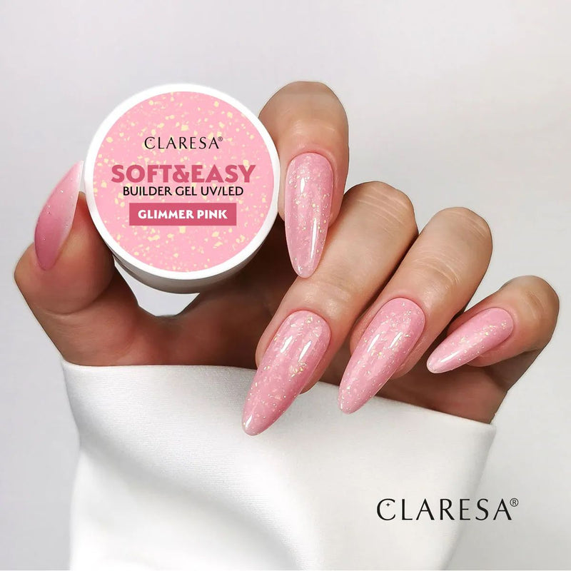 Load image into Gallery viewer, Claresa keratine soft easy builder gel glimmer pink 45gr.