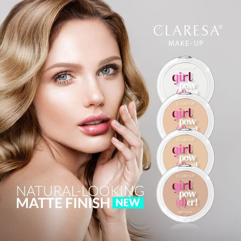 Load image into Gallery viewer, Claresa girl pow(d)er! matt fix pressed powder 02 natural beige 12gr.
