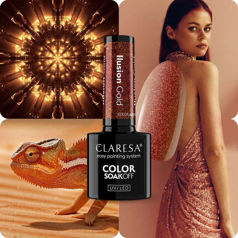 ギャラリービューアに画像をロードする, Claresa uv led gellak 5ml color alchemy - illusion gold
