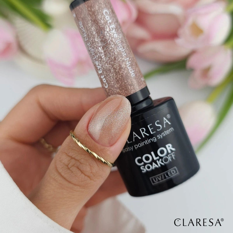 Afbeelding laden in galerijviewer, Claresa uv led gellak 5ml nude glow - cat eye light nude
