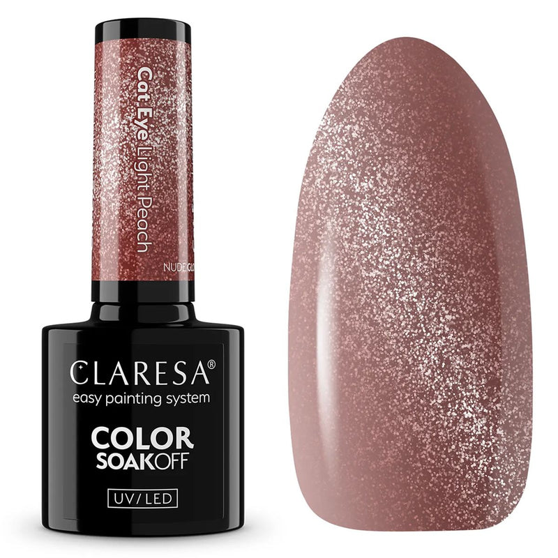 Cargue la imagen en el visor de la galería, Claresa uv led gellak 5ml nude glow - cat eye light peach
