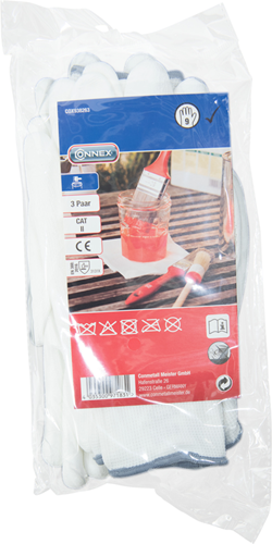 ギャラリービューアに画像をロードする, Connex handschoen schilder wit 3 paar gr09 - cox938263