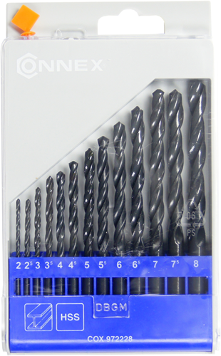 Load image into Gallery viewer, Connex set metaalboren 2-8mm 13dlg blauw - cox972228