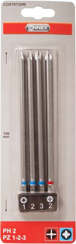 Afbeelding laden in galerijviewer, Connex set bits 150mm ph+pz 4dlg - coxt973290