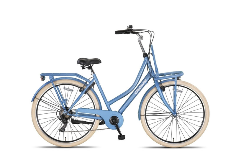Load image into Gallery viewer, Crown berlin 28 inch 53 cm dames 7v v-brakes blauw