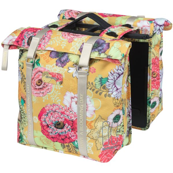 Load image into Gallery viewer, Basil Bloom Field dubbele fietstas, waterdicht, honey yellow, 35L