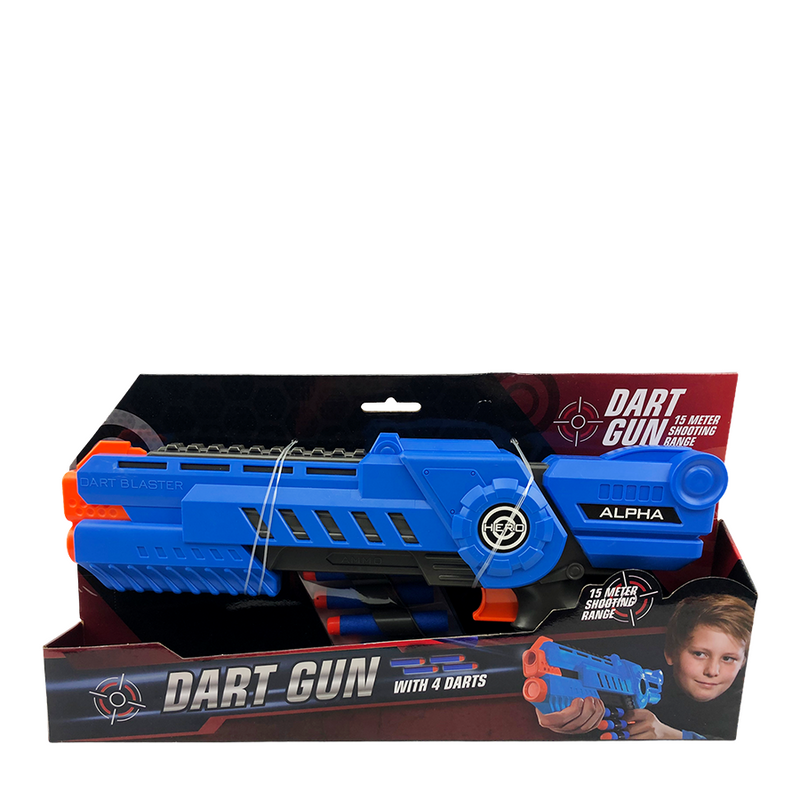 Laden Sie das Bild in Galerie -Viewer, Dart gun alpha met 4 darts blauw 35,5cm