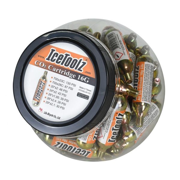 Load image into Gallery viewer, Icetoolz co2 patronen 16 gram met schroefdraad a821 (pot van 50 stuks)