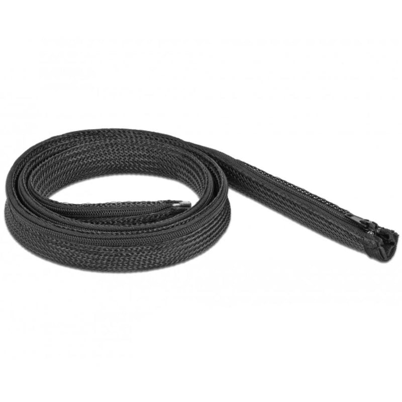 Load image into Gallery viewer, Delock geflochten slang met rits 1 m x 20 mm zwart