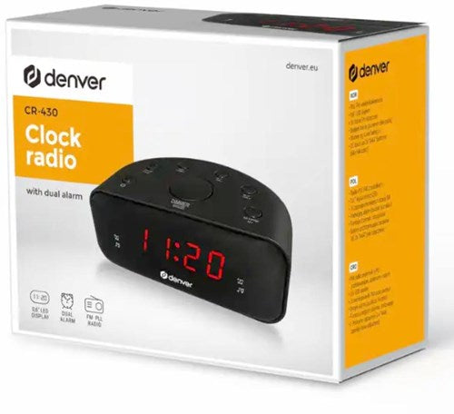 Chargez l'image dans la visionneuse de la galerie, Enzo denver wekkerradio led fm zwart dual alarm - 8140211