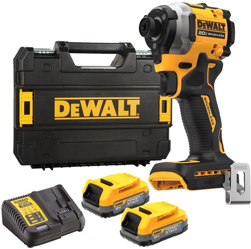 Load image into Gallery viewer, Dewalt dcf850e2t accu slagschroevendraaier | 18v xr powerstack | set | 2 x accu + lader | in tstak - dcf850e2t-qw
