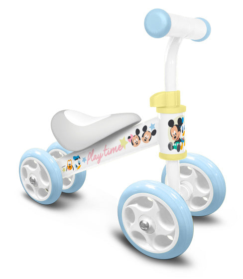 Play Time Mickey Loopfiets met 4 wielen Junior Wit Lichtblauw