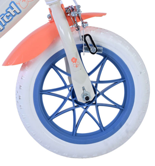 Load image into Gallery viewer, Disney Stitch Kinderfiets Meisjes 12 inch Creme Koraal Blauw