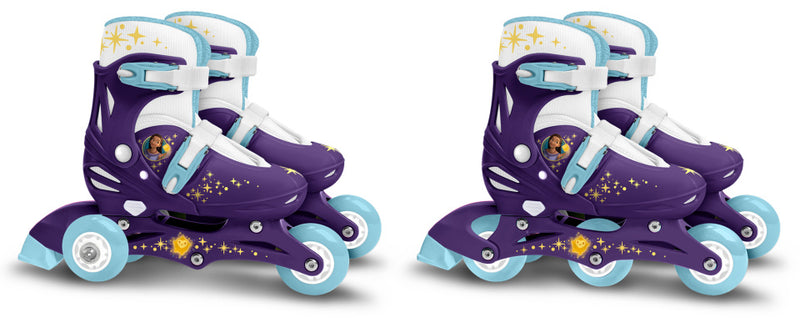 Load image into Gallery viewer, Disney Wish 2 in 1 Tri Inline Skates Semi-softboot Paars maat 27-30