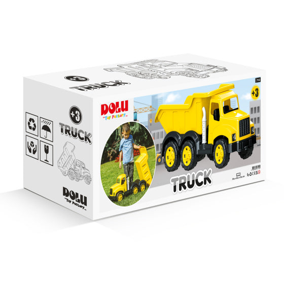 Load image into Gallery viewer, Dolu Truck Speelgoedvrachtwagen 83 cm Geel Zwart